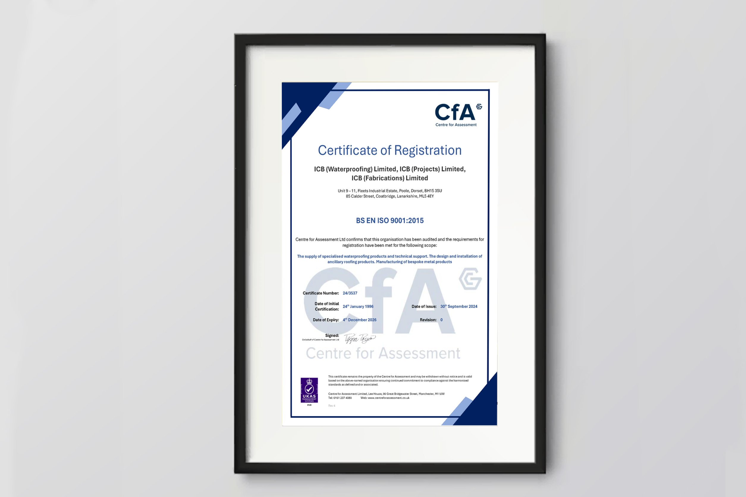 ISO 9001 Quality frame graphic